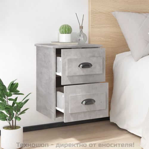 Нощни шкафчета за стенен монтаж 2 бр бетонно сиви 41,5x36x53 см