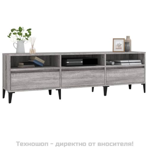 ТB шкаф, сив сонома, 150x30x44,5 см, инженерно дърво