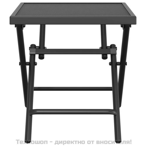 Сгъваема градинска маса, антрацит, 38x38x38 cм, стомана, мрежа