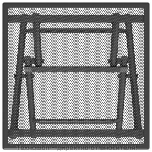 Сгъваема градинска маса, антрацит, 38x38x38 cм, стомана, мрежа