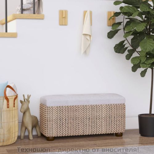 Пейки за съхранение, 2 бр, със сиви възглавници, 69 см, папур