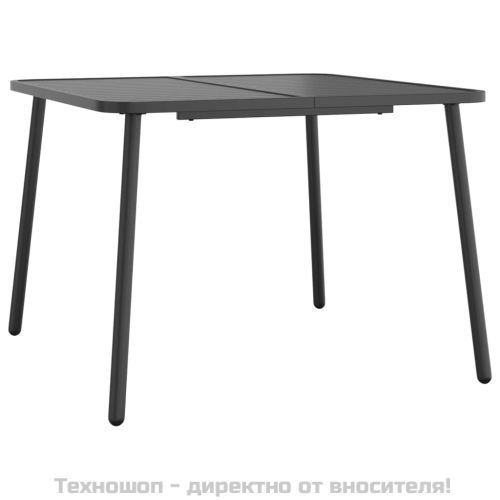 Градинска маса антрацит 100x100x71 cм стомана