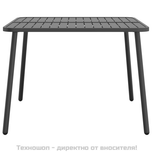 Градинска маса антрацит 100x100x71 cм стомана