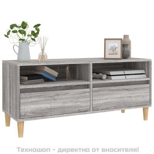 ТB шкаф, сив сонома, 100x34,5x44,5 см, инженерно дърво