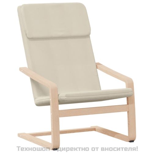 Релакс стол, кремав, текстил