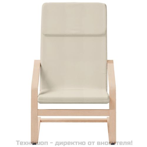 Релакс стол, кремав, текстил