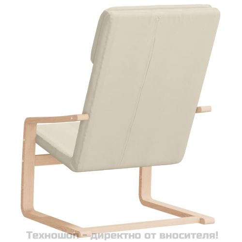 Релакс стол, кремав, текстил