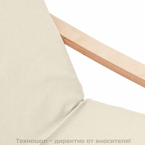 Релакс стол, кремав, текстил