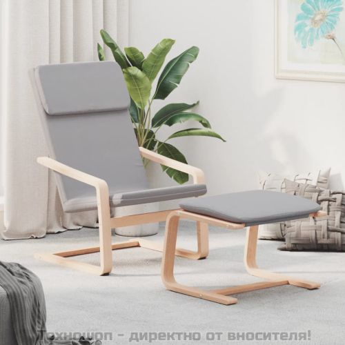 Релакс стол, светлосив, текстил