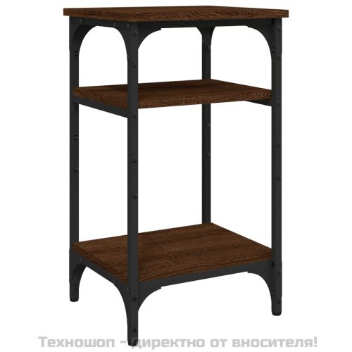 Странична маса, кафяв дъб, 35x30x60 см, инженерно дърво