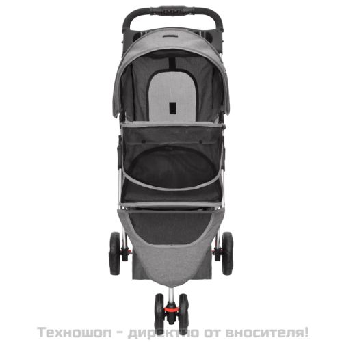 Сгъваема количка за кучета, сива, 80x46x98 см, Оксфорд плат