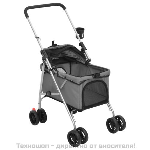 Сгъваема количка за кучета, сива, 76x50x100 см Оксфорд плат