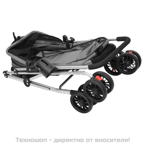 Сгъваема количка за кучета, сива, 76x50x100 см Оксфорд плат