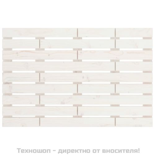 Стенна табла за спалня, бяла, 81x3x63 см, борово дърво масив