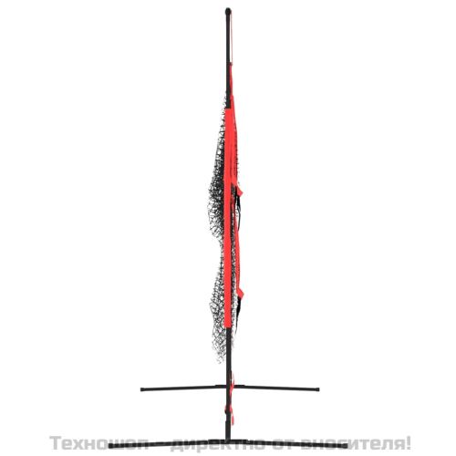 Преносима бейзболна мрежа черно/червено 183x105x183см полиестер