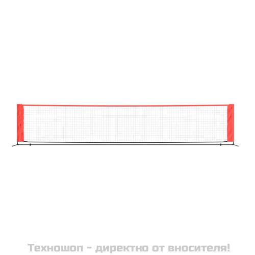 Мрежа за тенис, черно-червена, 500x100x87 см, полиестер