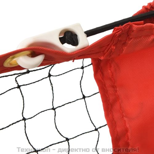 Мрежа за тенис, черно-червена, 500x100x87 см, полиестер