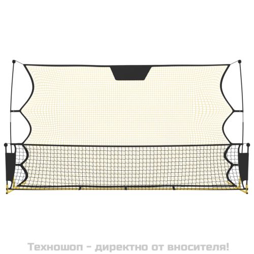 Рикошет мрежа за футбол черно и жълто 183x85x120 см полиестер