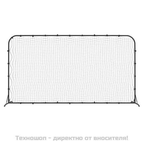Футболна мрежа рикошет, черна, 366x90x183 см, HDPE