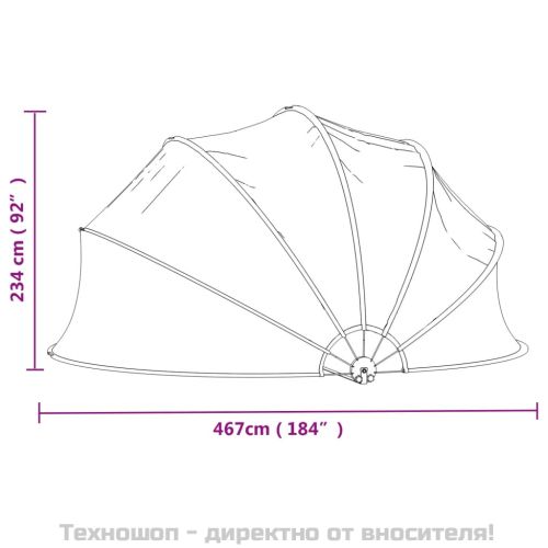 Купол за басейн, кръгъл, 467x234 см, PVC