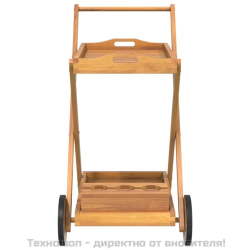 Количка за чай 54x87x90 см акациево дърво масив