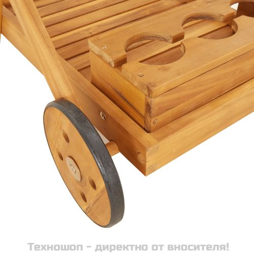 Количка за чай 54x87x90 см акациево дърво масив