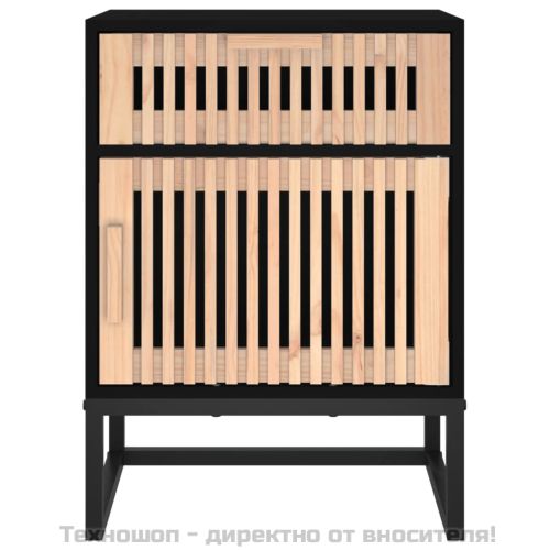 Нощни шкафчета, 2 бр, черни, 40x30x55,5 см, инженерно дърво