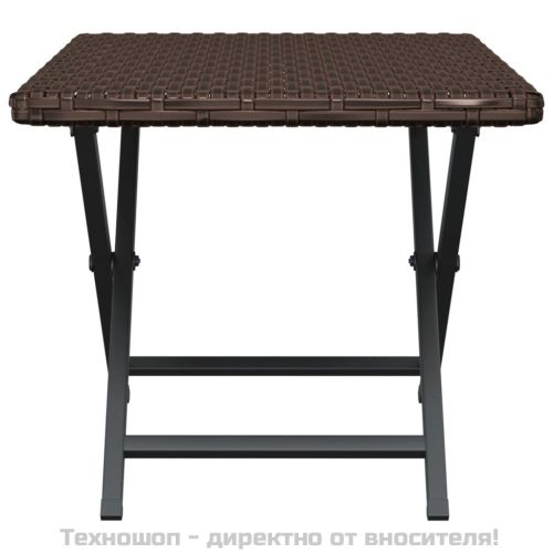 Сгъваема маса, кафява, 45x35x32 см, полиратан