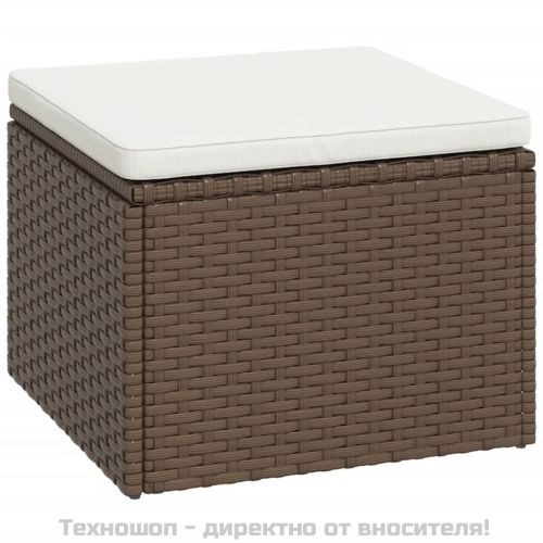 Градински лаундж комплект, кафяв, полиратан