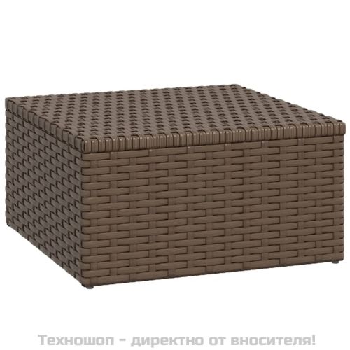 Градински лаундж комплект, кафяв, полиратан