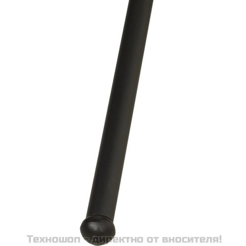 Градински стол-люлка с възглавница черен плат Оксфорд и стомана