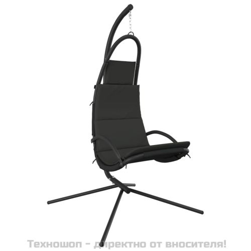 Градински стол-люлка възглавница тъмносив плат Оксфорд/стомана