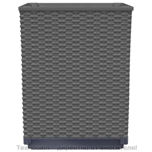 Кашпи, 2 бр, черни, 30x30x37 см, полипропилен