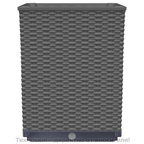 Кашпи, 2 бр, черни, 30x30x37 см, полипропилен