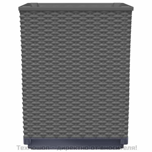 Кашпи, 4 бр, черни, 30x30x37 см, полипропилен