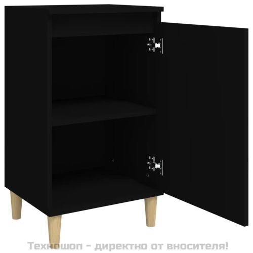 Нощни шкафчета, 2 бр, черни, 40x35x70 cm, инженерно дърво