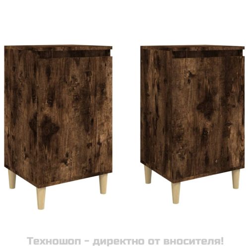 Нощни шкафчета 2 бр опушен дъб 40x35x70 см инженерно дърво