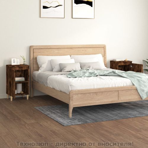 Нощни шкафчета 2 бр опушен дъб 40x35x70 см инженерно дърво