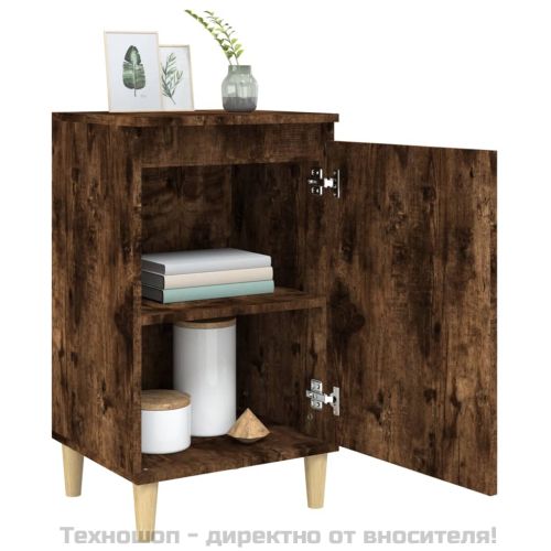 Нощни шкафчета 2 бр опушен дъб 40x35x70 см инженерно дърво