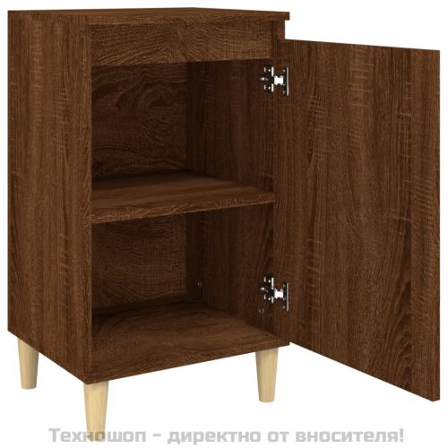 Нощно шкафче, кафяв дъб, 40x35x70 см, инженерно дърво