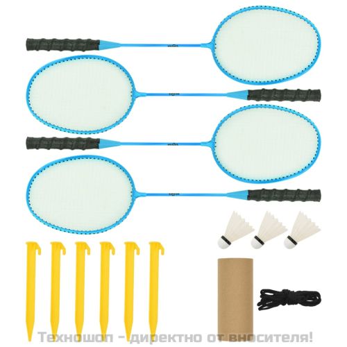 Мрежа за бадминтон, жълто и черно, 600x155 см, PE плат