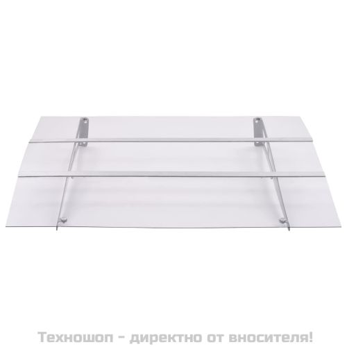 Навес за врата, сребристо и прозрачно, 150x90 см, PET