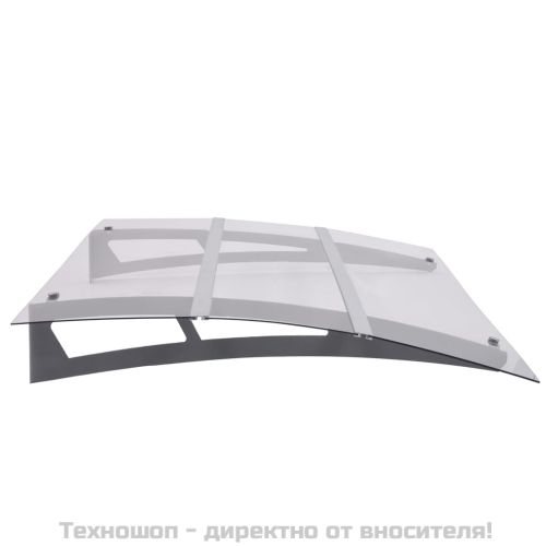 Навес за врата, сребристо и прозрачно, 150x90 см, PET