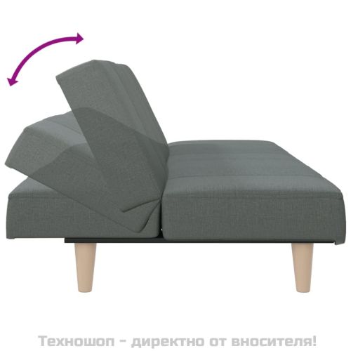 Разтегателен диван, тъмносив, плат
