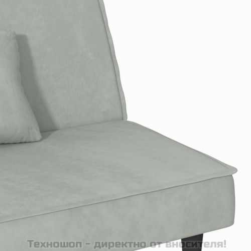 Разтегателен диван, светлосиво, кадифе