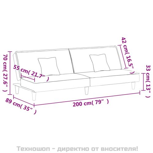 Разтегателен диван, светлосиво, кадифе