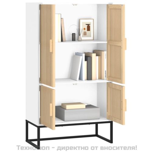 Висок шкаф, бял, 70x35x125 см, инженерно дърво