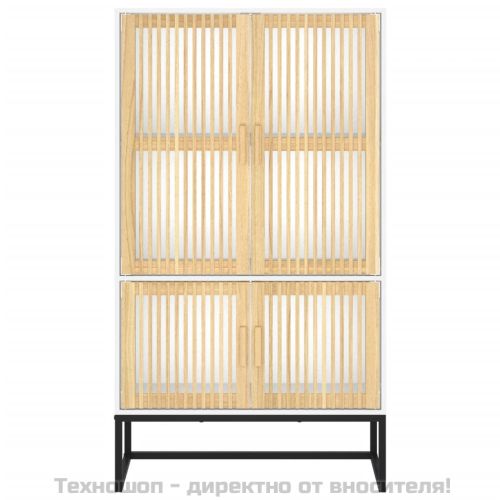 Висок шкаф, бял, 70x35x125 см, инженерно дърво