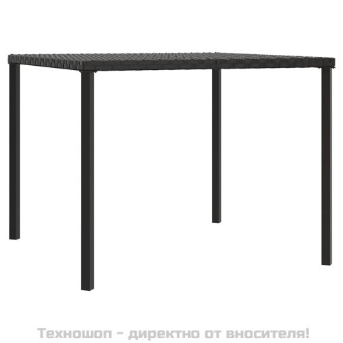 Градински трапезен комплект възглавници 2 части черен полиратан
