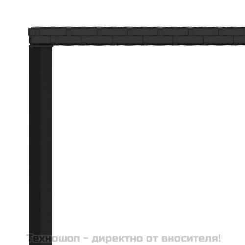 Градински трапезен комплект възглавници 2 части черен полиратан